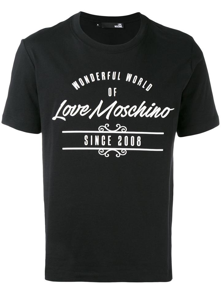 Love Moschino - Logo Print T-shirt - Men - Cotton - L, Black, Cotton
