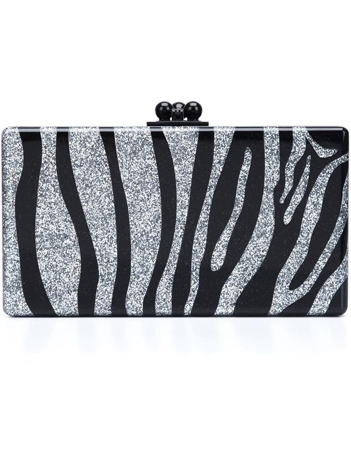 Edie Parker Zebra Pattern Rectangular Clutch