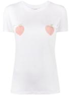 Ganni Linfield Peach Print T-shirt, Women's, Size: Medium, White, Lyocell