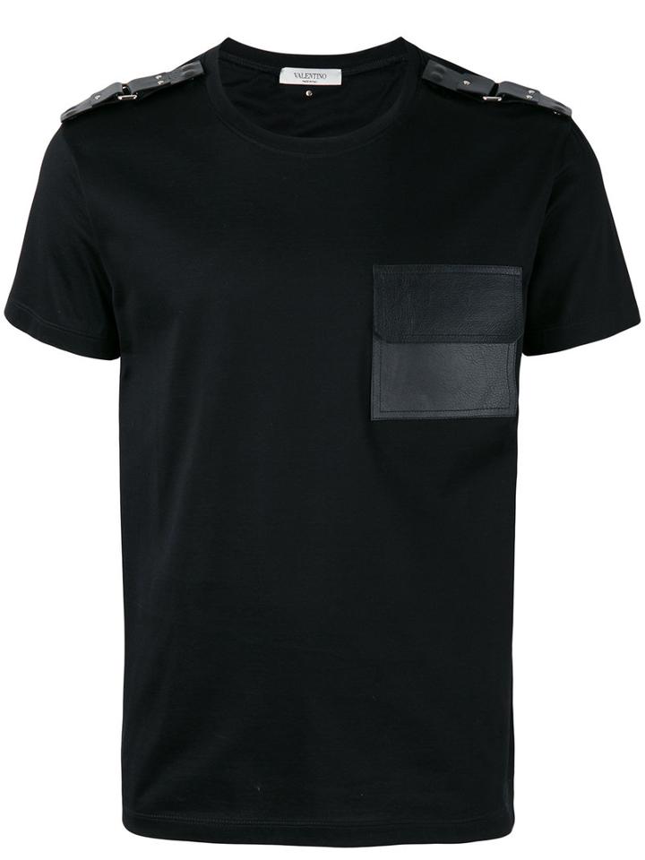 Valentino - Bondage Detailed T-shirt - Men - Cotton/leather - S, Black, Cotton/leather