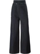 Juun.j Button High-rise Waist Wide Leg Jeans, Men's, Size: 46, Blue, Cotton