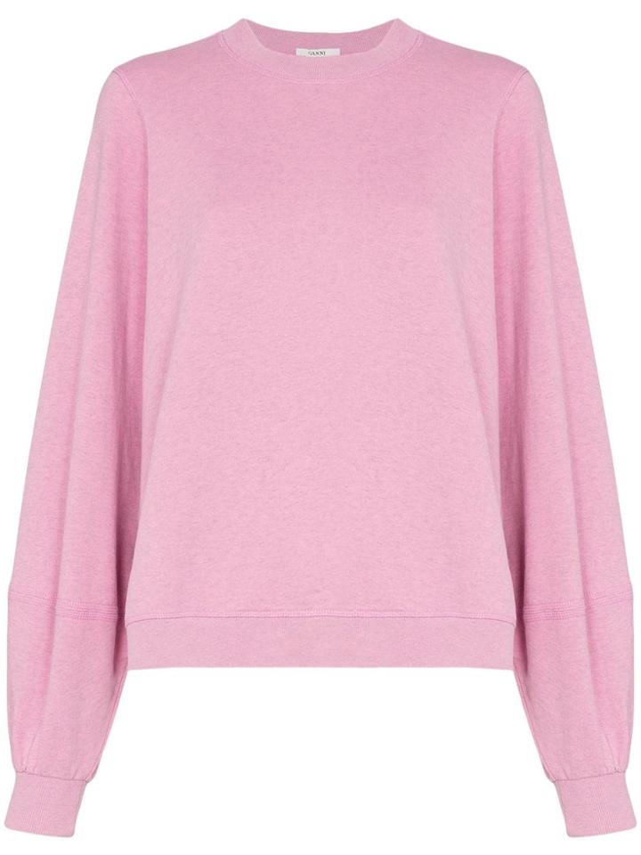 Ganni Balloon Sleeve Sweatshirt - Pink