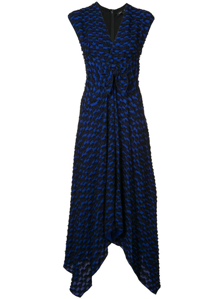 Proenza Schouler Textured Shift Dress, Women's, Size: 4, Blue, Viscose/silk