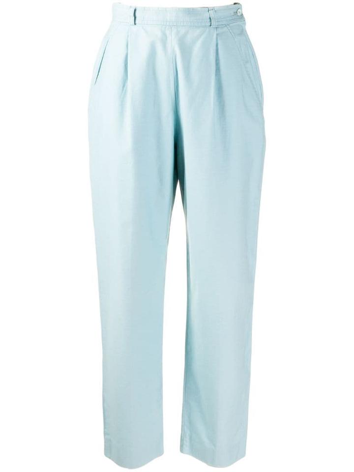 Yves Saint Laurent Pre-owned 1970's High Rise Tapered Trousers - Blue