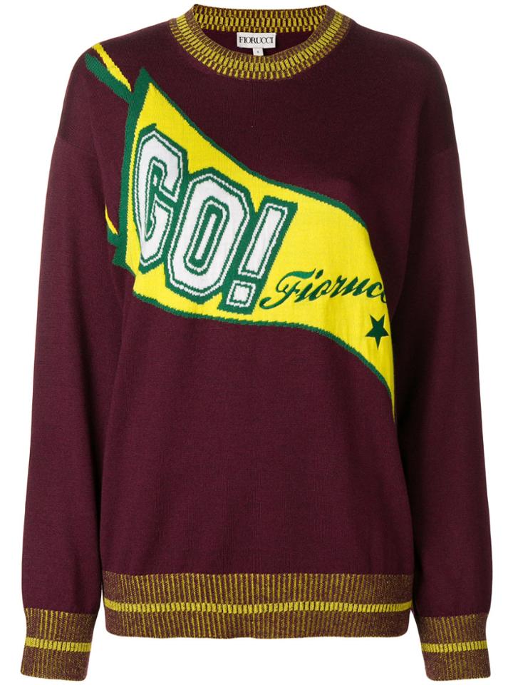 Fiorucci Logo Print Jumper - Red