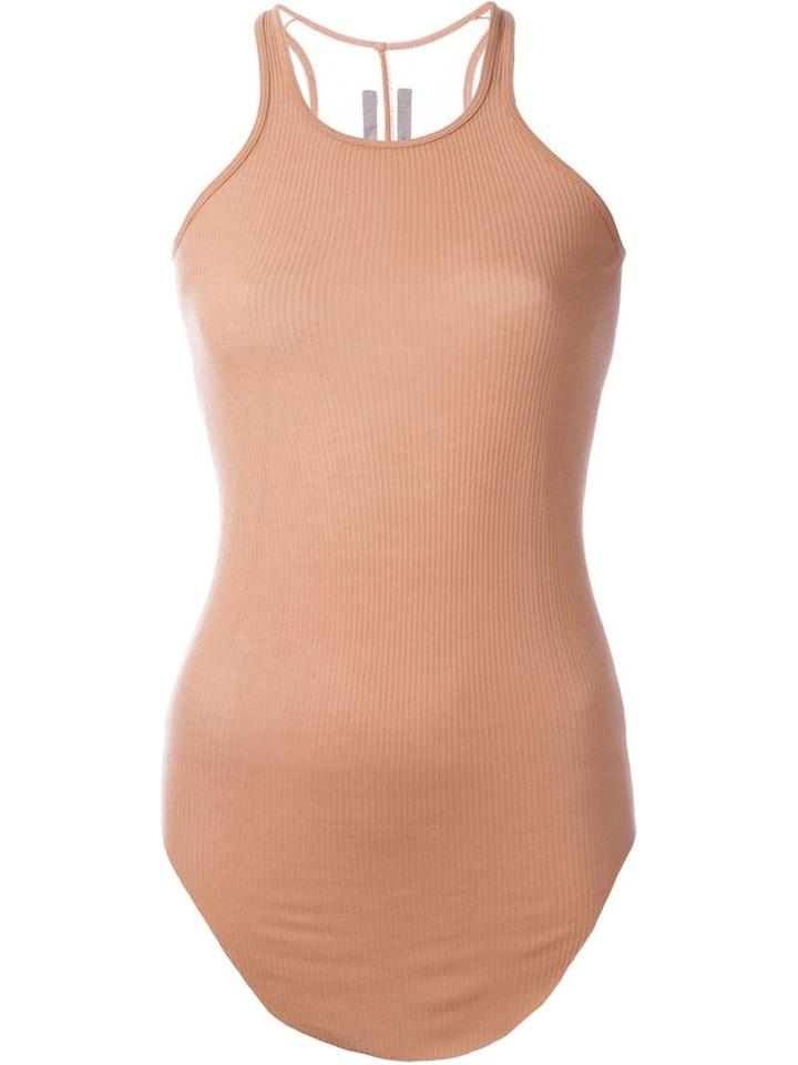 Rick Owens Curved Hem Tank Top, Women's, Size: 40, Yellow/orange, Viscose/silk
