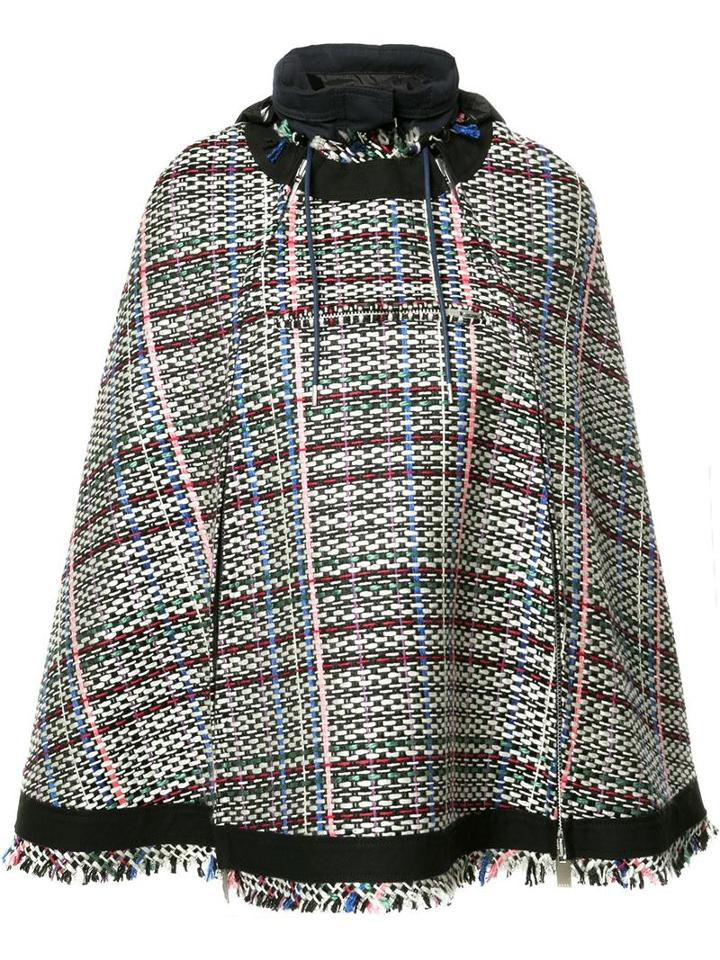 Sacai Tweed Poncho, Women's, Size: 2, Nylon/cupro/cotton/acrylic