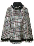 Sacai Tweed Poncho, Women's, Size: 2, Nylon/cupro/cotton/acrylic