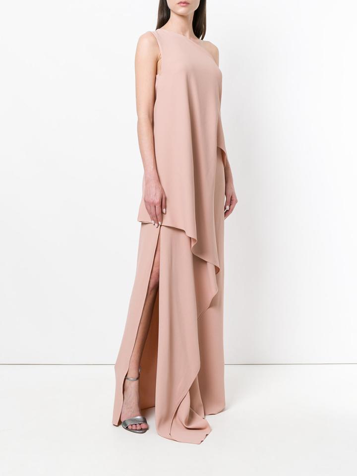 Vionnet One Shoulder Draped Evening Dress - Nude & Neutrals