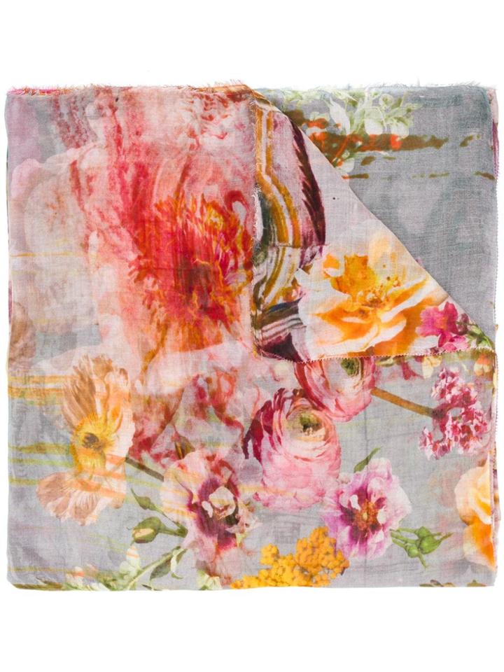 Faliero Sarti Floral Printed Scarf - Yellow