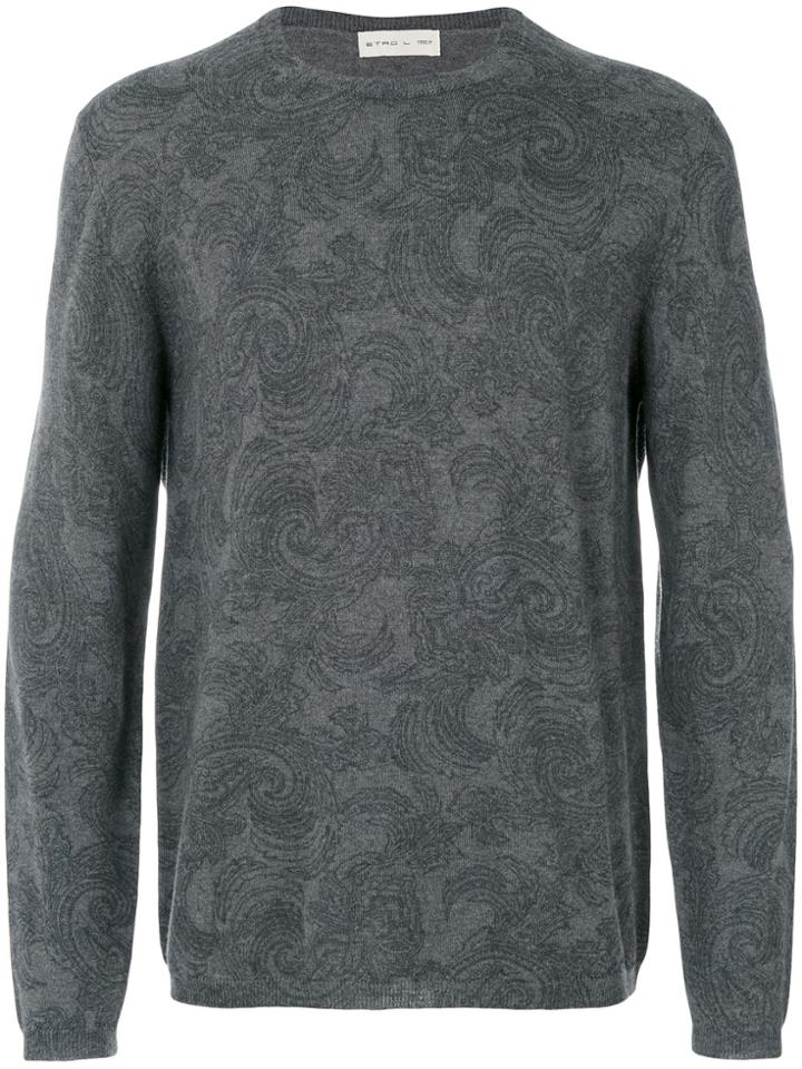 Etro Stylized Printed Sweatshirt - Grey
