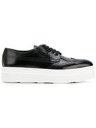 Prada Platform Lace-up Shoes - Black
