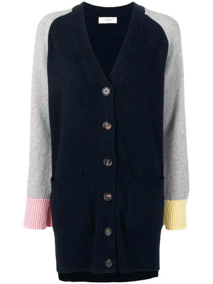 Pringle Of Scotland Colour Block Cashmere Cardigan - Blue