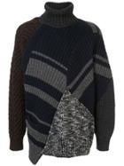 Kolor Patchwork Knitted Jumper - Black