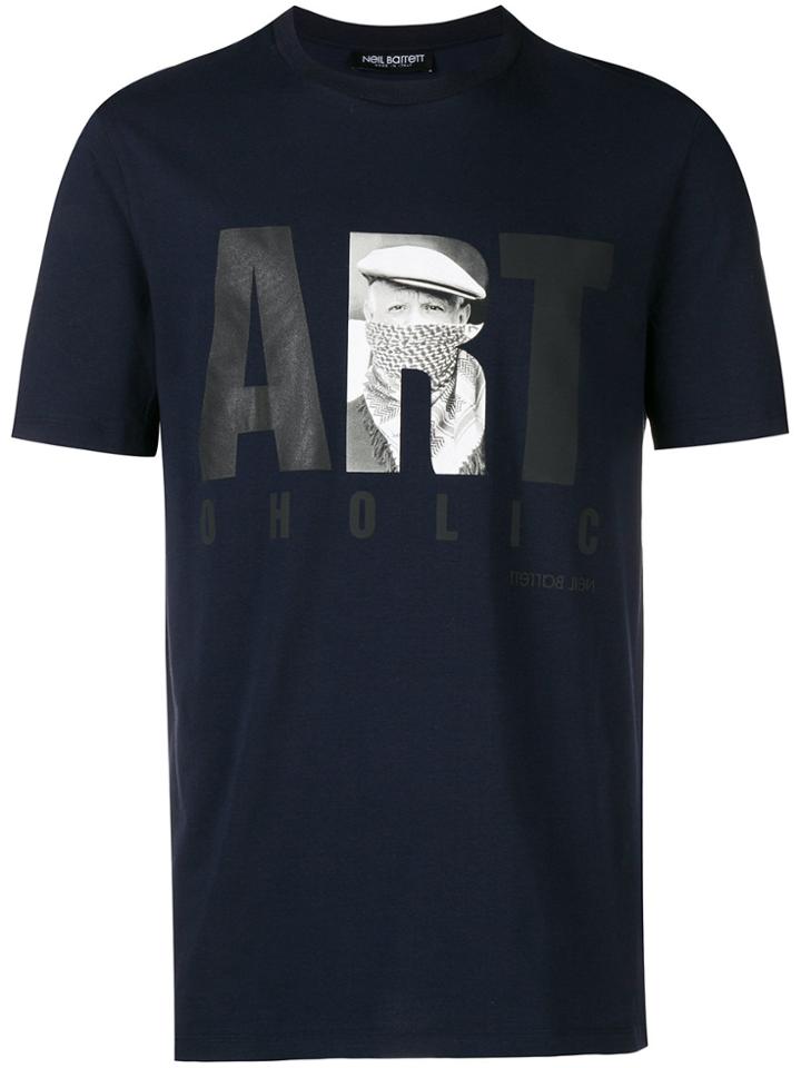 Neil Barrett Slogan Short-sleeve T-shirt - Blue