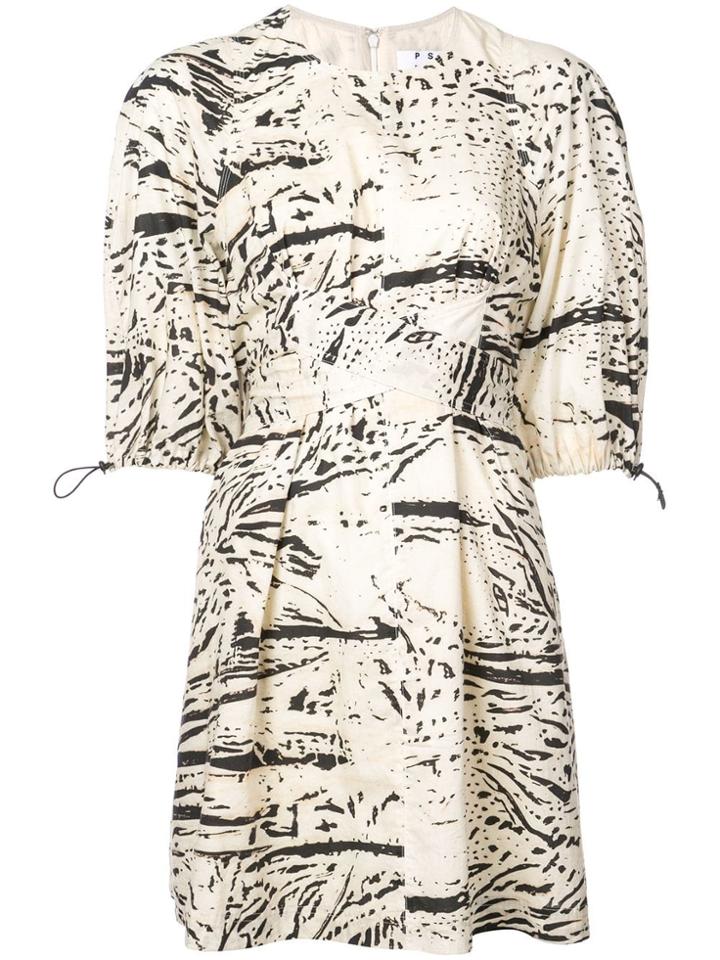 Proenza Schouler Pswl Ink Splash Dress - White