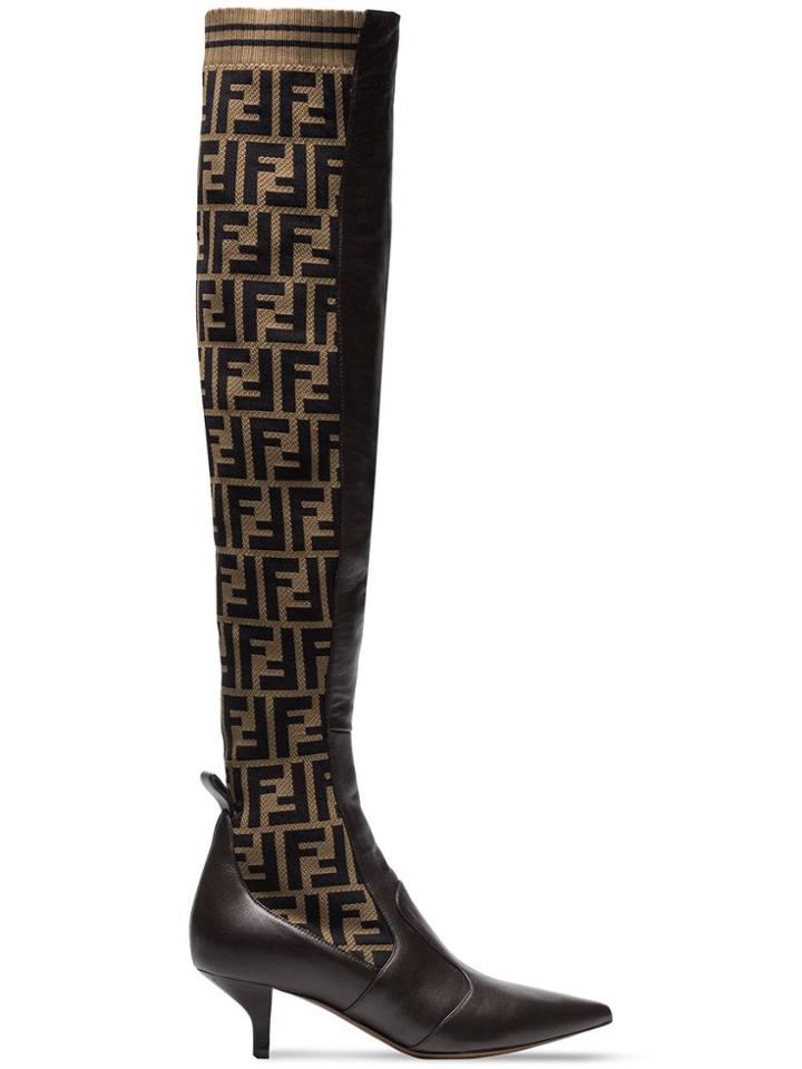 Fendi Fendi 45 Logo Stretch Ankle Boot - Brown