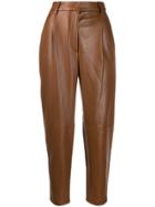 Antonelli Tapered Leather Trousers - Brown