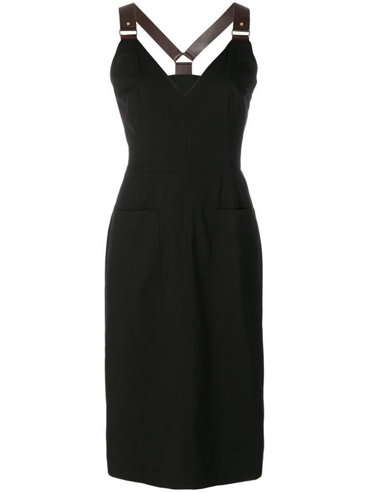 Alberta Ferretti Buckle Strap Pencil Dress - Black