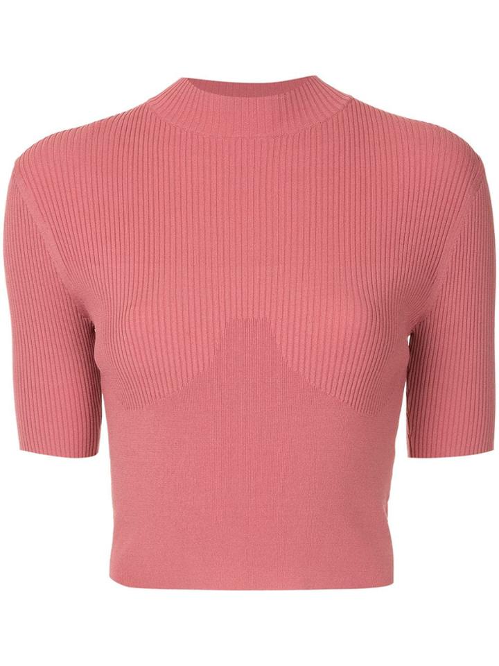 Dion Lee Multi Rib Cropped Top - Pink & Purple