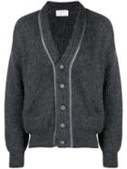 Schiatti & C Vintage Fitted Cuffs Ribbed Cardigan - Grey