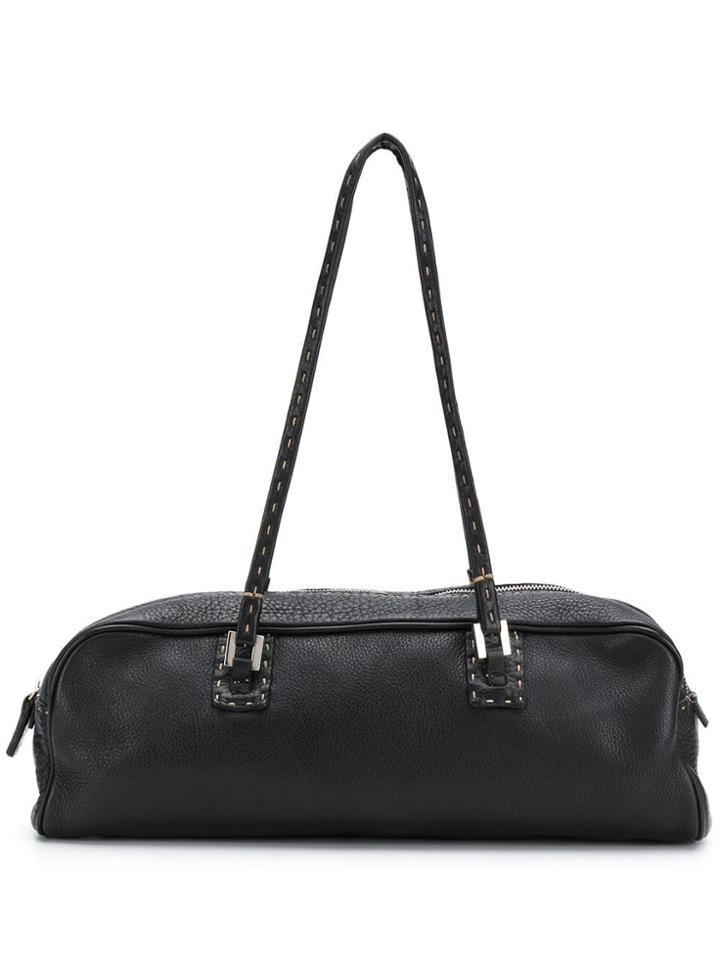 Fendi Vintage 2000's Stitch-detail Shoulder Bag - Black
