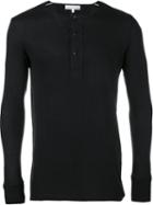 Merz B. Schwanen Long-sleeved Henley T-shirt, Men's, Size: Xl, Black, Cotton/rayon