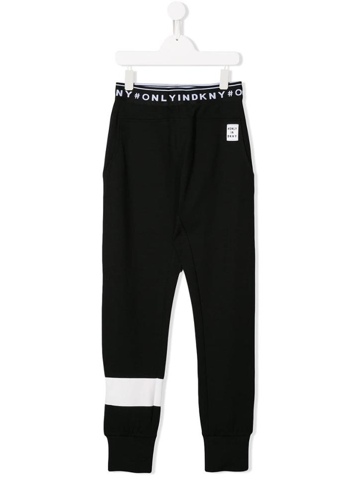 Dkny Kids Teen Logo Band Track Pants - Black