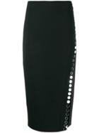 David Koma Embellished Pencil Skirt - Black