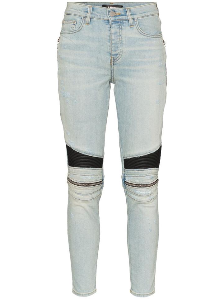 Amiri Mx2 High Rise Zipped Skinny Jeans - Blue