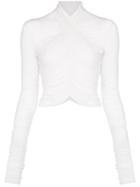 Unravel Project Wrap-front Sheer Blouse - White
