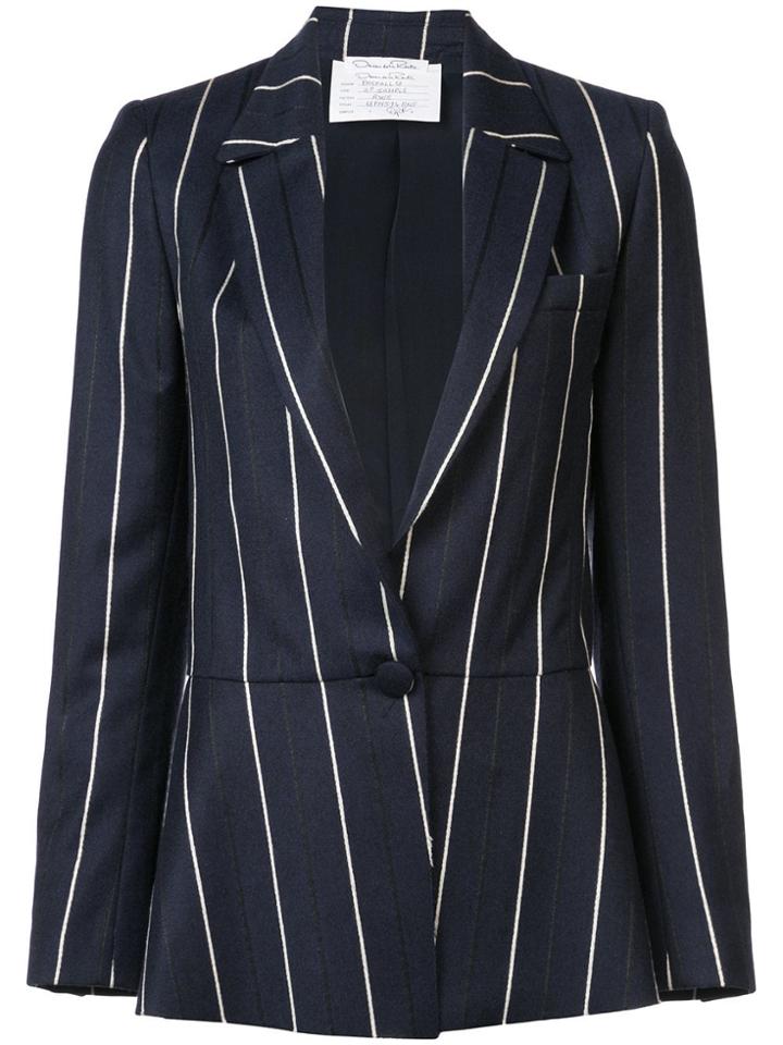 Oscar De La Renta Striped Blazer - Blue