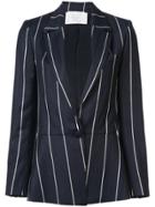 Oscar De La Renta Striped Blazer - Blue
