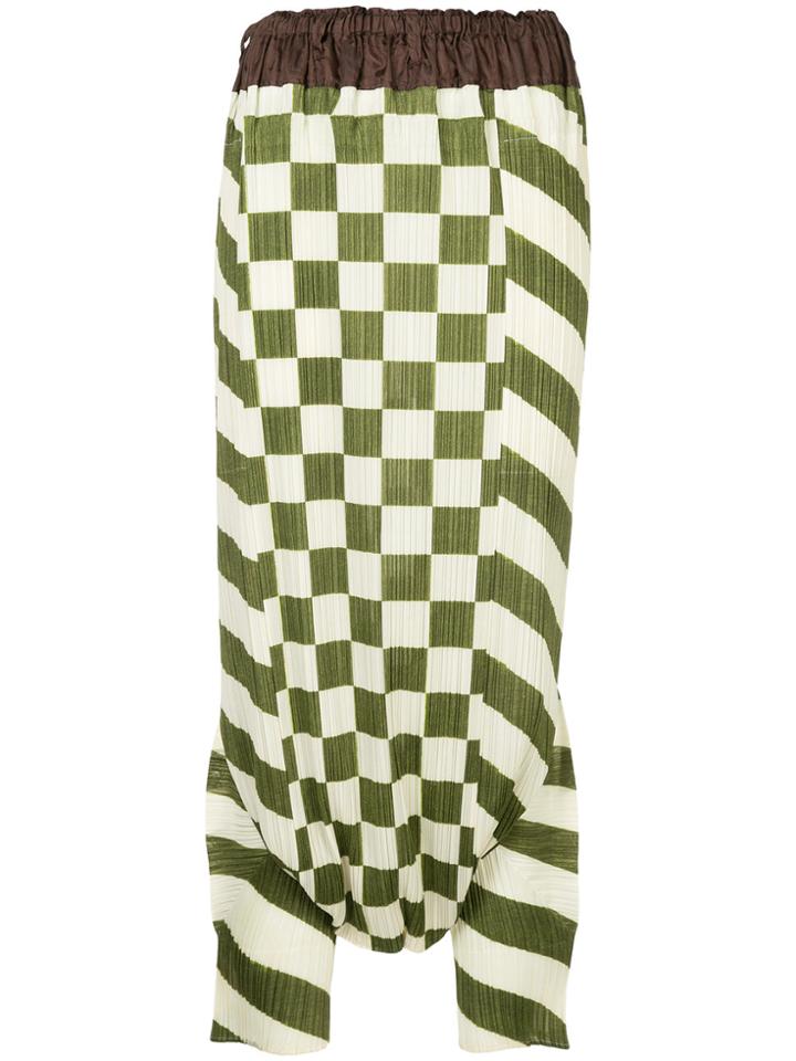 Issey Miyake Vintage Checkerboard Skirt-pants - White