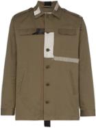 78 Stitches Collared Patchwork Embellished Military Jacket - Green