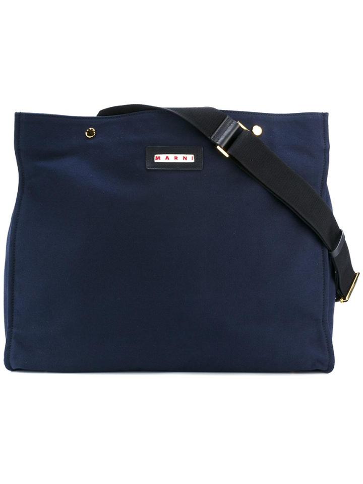 Marni Canvas Shopping Tote - Blue