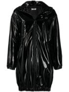 Philipp Plein Vinyl Hooded Jacket - Black