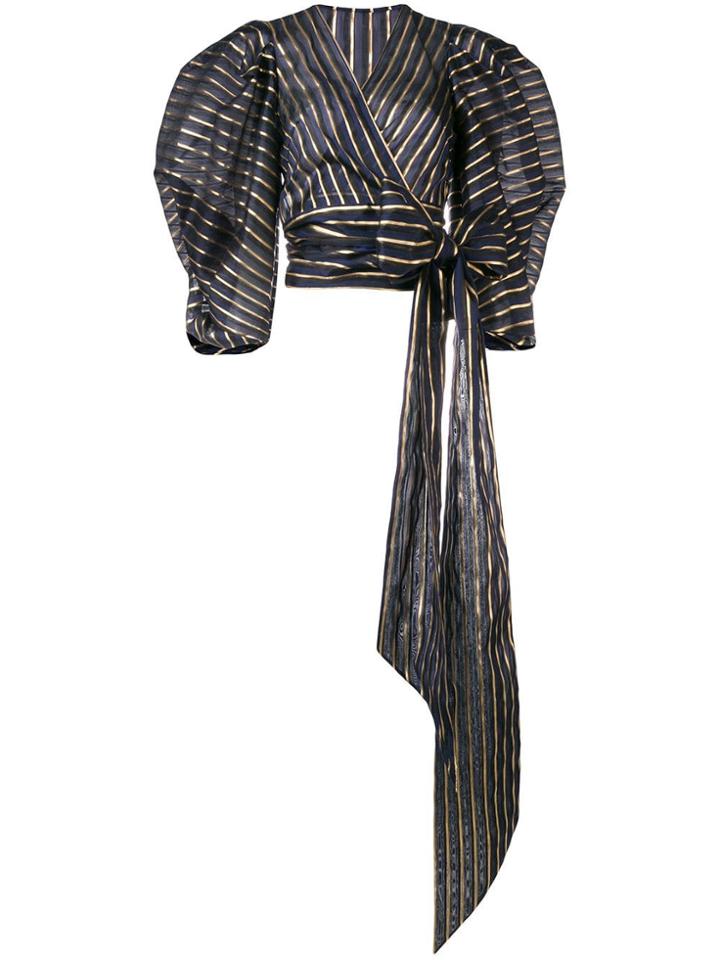 Alexandre Vauthier Metallic Stripe Shirt - Blue