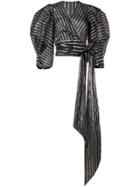 Alexandre Vauthier Metallic Stripe Shirt - Blue