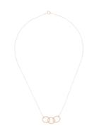 Natalie Marie 9kt Rose Gold Large Dotted Oval Chain Necklace - Pink