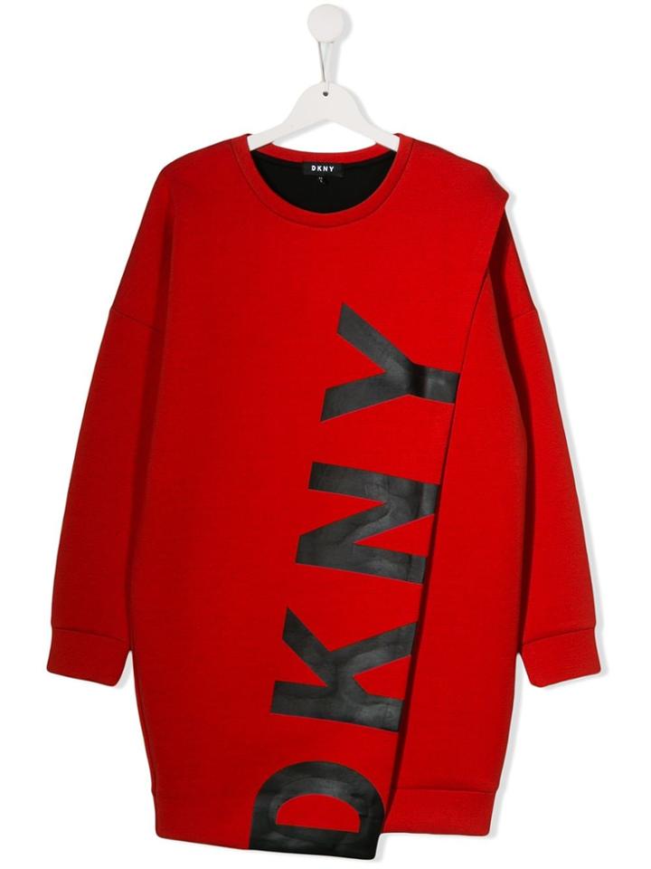 Dkny Kids Printed Logo Dress - Red