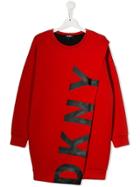 Dkny Kids Printed Logo Dress - Red