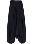Jacquemus Split Draped Tie Waist Midi Skirt - Blue