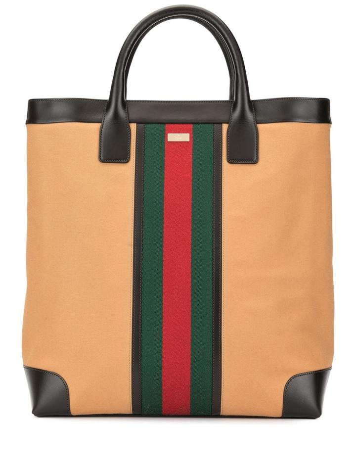 Gucci Pre-owned Shelly Line Hand Tote Bag - Brown