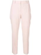 Theory Cropped High Waisted Trousers - Pink