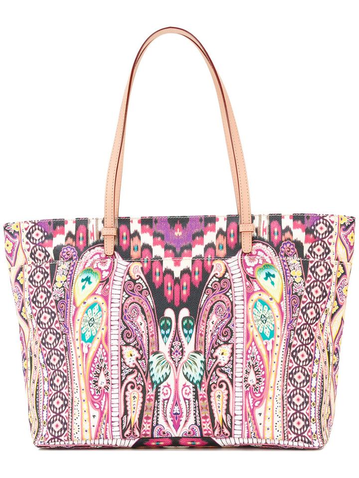 Etro - Paisley Print Tote - Women - Cotton/calf Leather/nylon/pvc - One Size, Pink/purple, Cotton/calf Leather/nylon/pvc