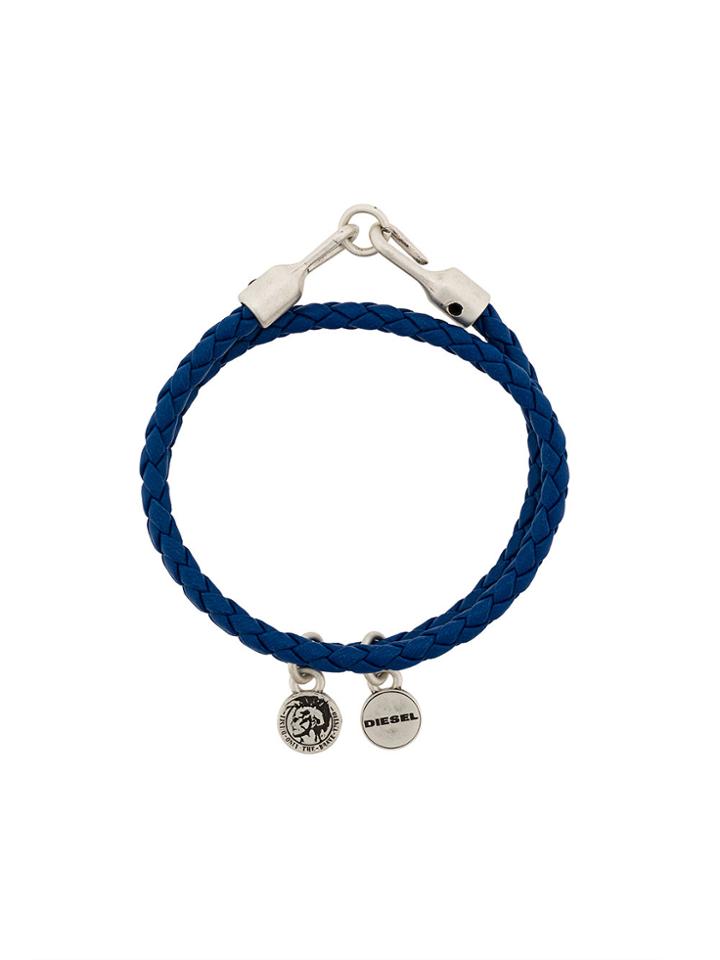Diesel Braided Logo-charm Bracelet - Blue