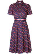 P.a.r.o.s.h. Fitted Lips Shirt Dress - Blue
