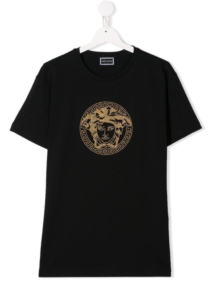 Young Versace Teen Medusa Logo T-shirt - Black