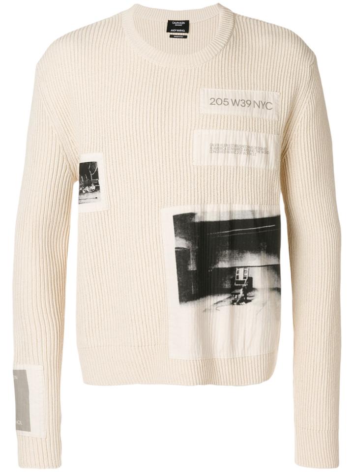 Calvin Klein 205w39nyc Ribbed Logo Sweater - Nude & Neutrals